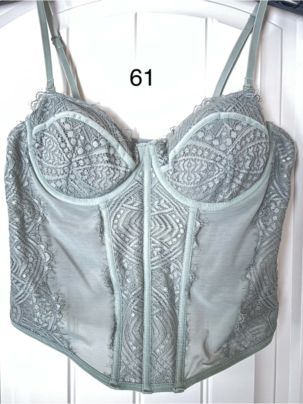 Garage Women’s Multi Corset Top Sage Lace Bustier Top P/S